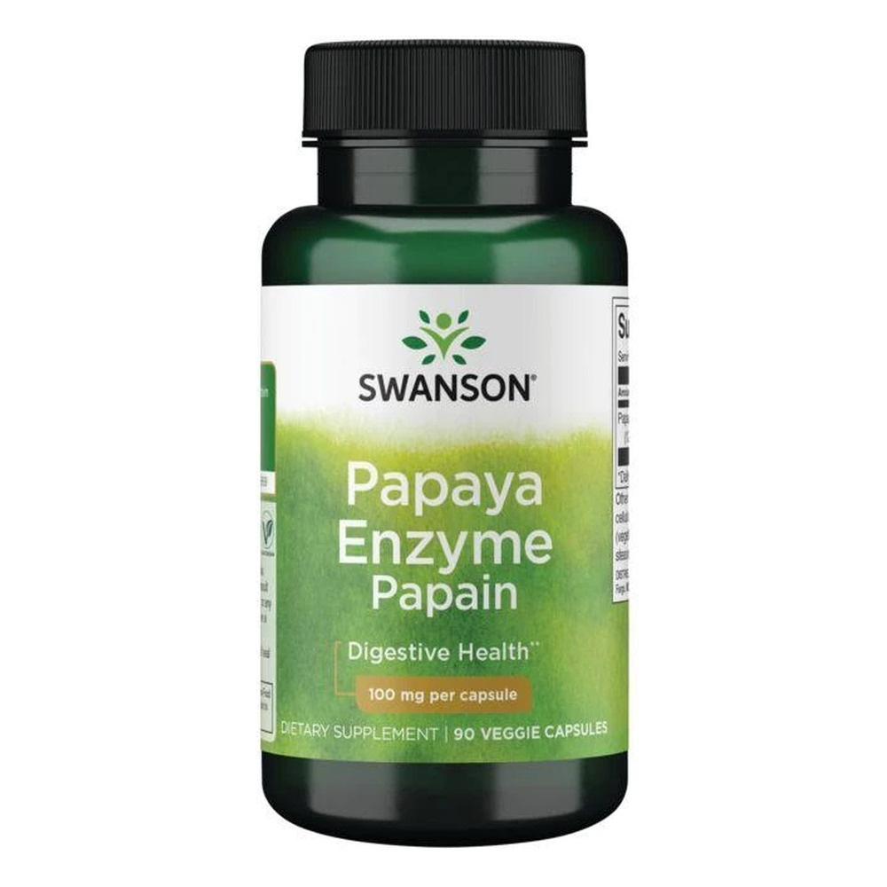 Swanson Papaya Enzyme Papain 100mg Supports Digestion 90 Capsules
