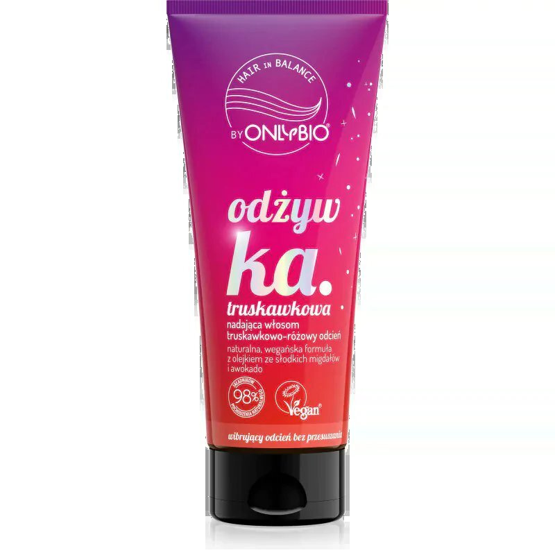 OnlyBio Hair in Balance Emolientowa Odżywka Truskawkowa z Olejkiem ze Słodkich Migdałów Vegan 200ml