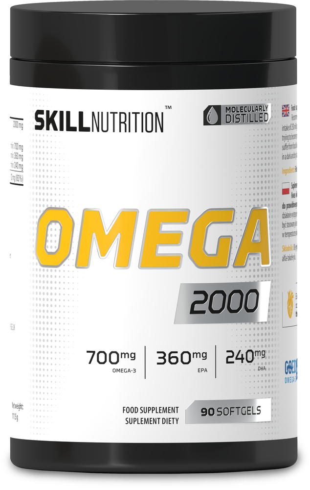 Skill Nutrition Omega 2000 High Potency Fish Oil for Heart and Brain Support 90 Softgels