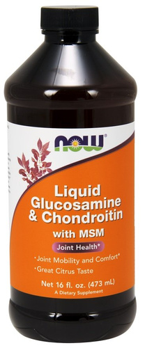 NOW Foods Glukozamina Chondroityna z MSM w Płynie Na Mobilność i Komfort Stawów 473ml