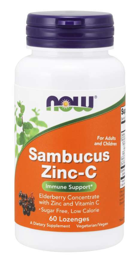 Now Foods Sambucus Zinc-C Wspomaga Odporność 60 Tabletek do Ssania