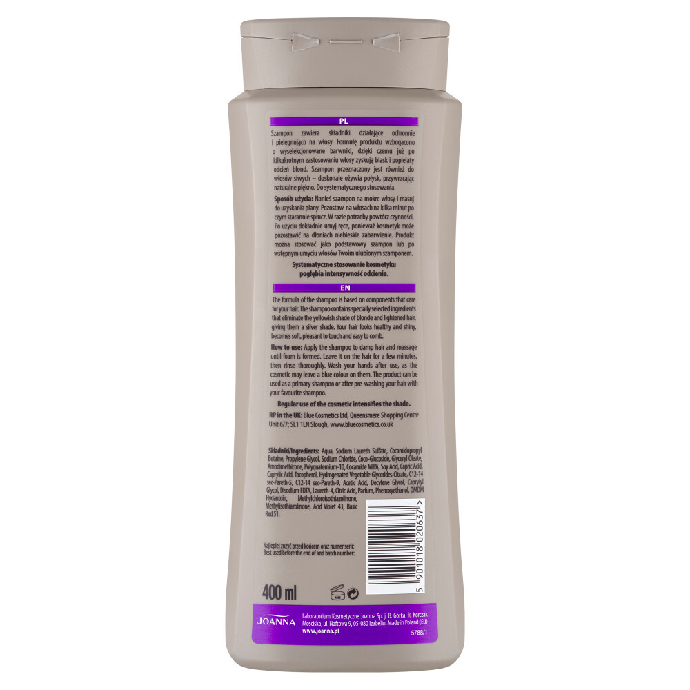 Joanna Ultra Color Szampon Srebrne Odcienie Blond 400ml