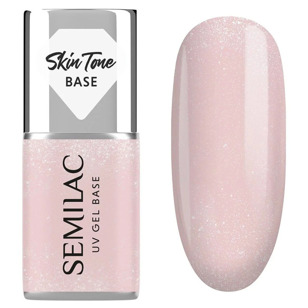 Semilac Skin Tone Cover Gel Base Glitter Beige 7ml