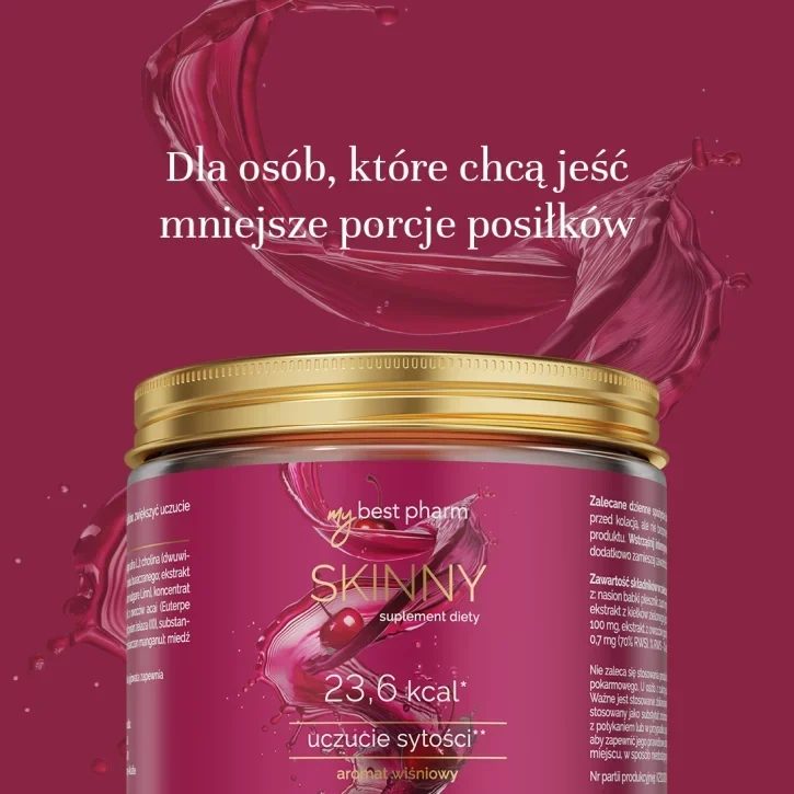 MyBestSkinny Suplement Diety Uczucie Sytości 23,6 Kcal Wiśniowy 222g