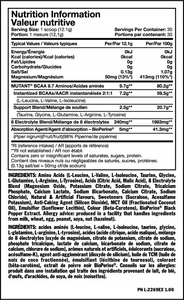 Mutant BCAA 9.7 Supports Body Regeneration Green Apple 348g