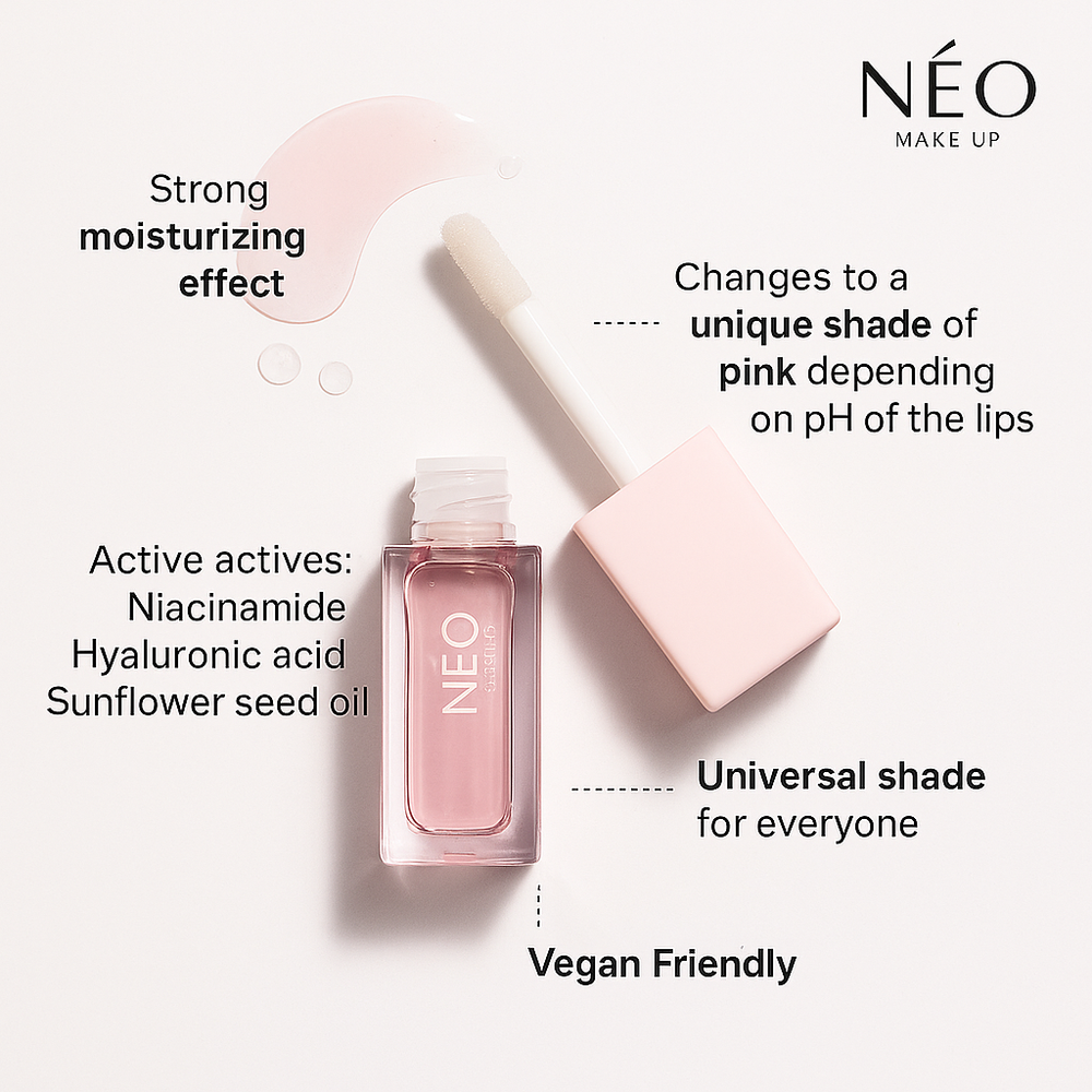 Neo Makeup Intense Serum Colorless Lip Oil Magic Pink Tint Effect 5ml