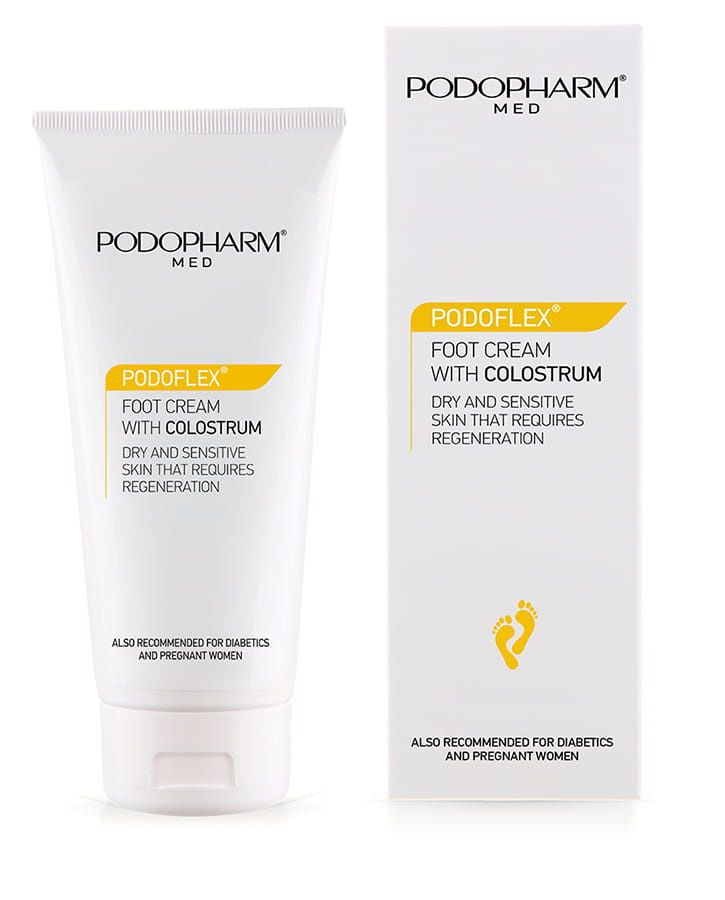 Podopharm Med Podoflex Pielęgnacyjny Krem do Stóp z Colostrum dla Skóry Wrażliwej i Skłonnej do Podrażnień 75ml