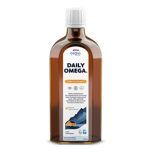 Osavi Daily Omega 1600mg Omega 3 Liquid with Natural Lemon Flavour For Heart and Brain Support 250ml