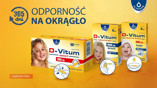Oleofarm D-Vitum Vitamin D for Babies 400 IU 30 Twist-Off Capsules