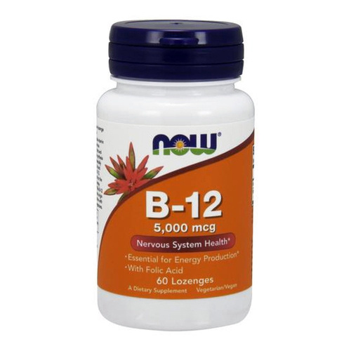 Now Foods Vitamin B-12 with Folic Acid 5000mcg 60 Lozenges