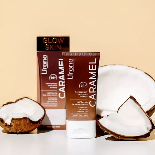 Lirene Perfect Tan Wegański Samoopalający Krem-Serum do Twarzy Carmel 50ml