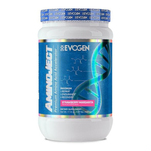 Evogen AminoJect BCAA + Glutamine Powder, Strawberry Margarita 486g