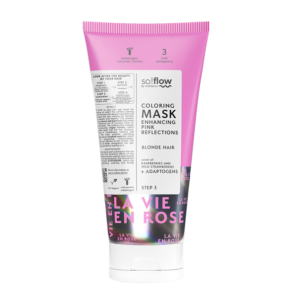So!Flow Coloring Mask Giving Pink Reflections for Blonde Hair 200ml Best Before 15.10.26