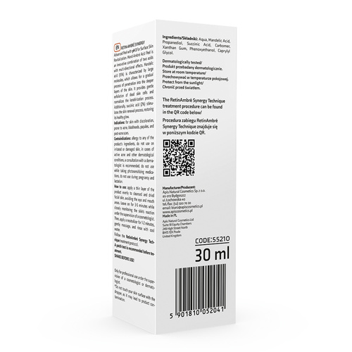 Apis Professional Retin Ambre Synergy Mand- Ambre Acid Peel Kwas Migdałowy 15% & Kwas Bursztynowy 2% dla Skóry z Przebarwieniami Skłonnej do Trądziku 30ml