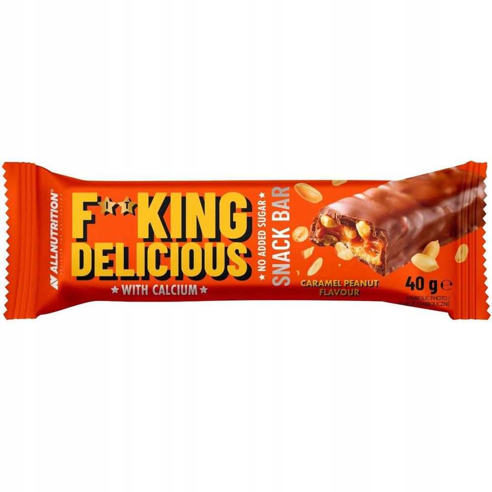 AllNutrition Fitking Delicious Snack Bar Caramel Peanut without Added Sugar 24x40g