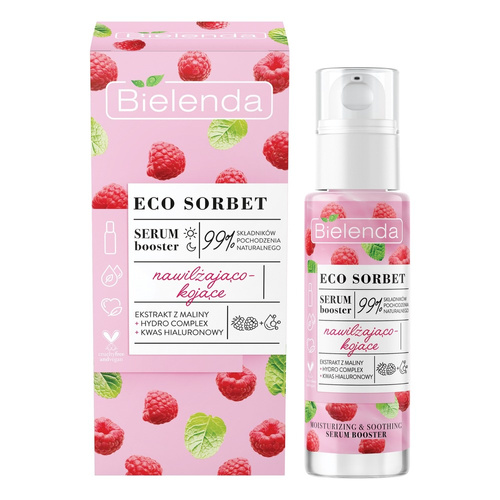 BIELENDA ECO SORBET RASPBERRY, moisturizing and soothing serum booster, 30ml