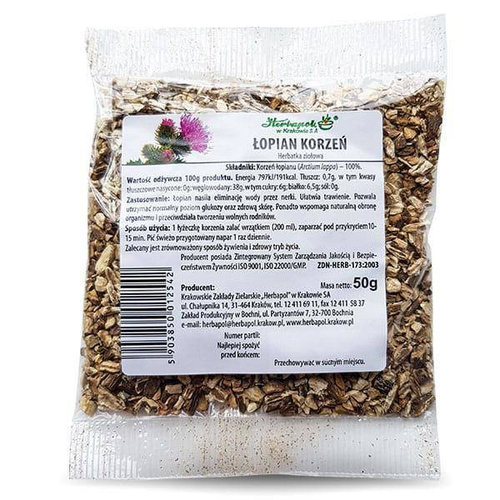 Herbapol Burdock Root Herbal Tea for Water Elimination and Digestion 50g
