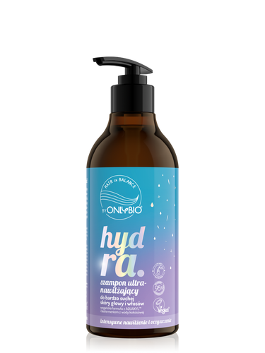 OnlyBio Hair in Balance Hydra Szampon Ultranawilżający do Bardzo Suchej Skóry Głowy i Włosów 400ml