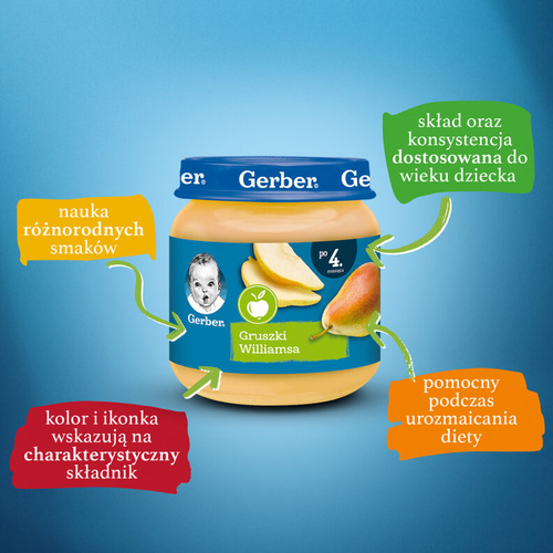 Gerber Dessert Williams Pears for Babies after 4 Months Onwards 125g