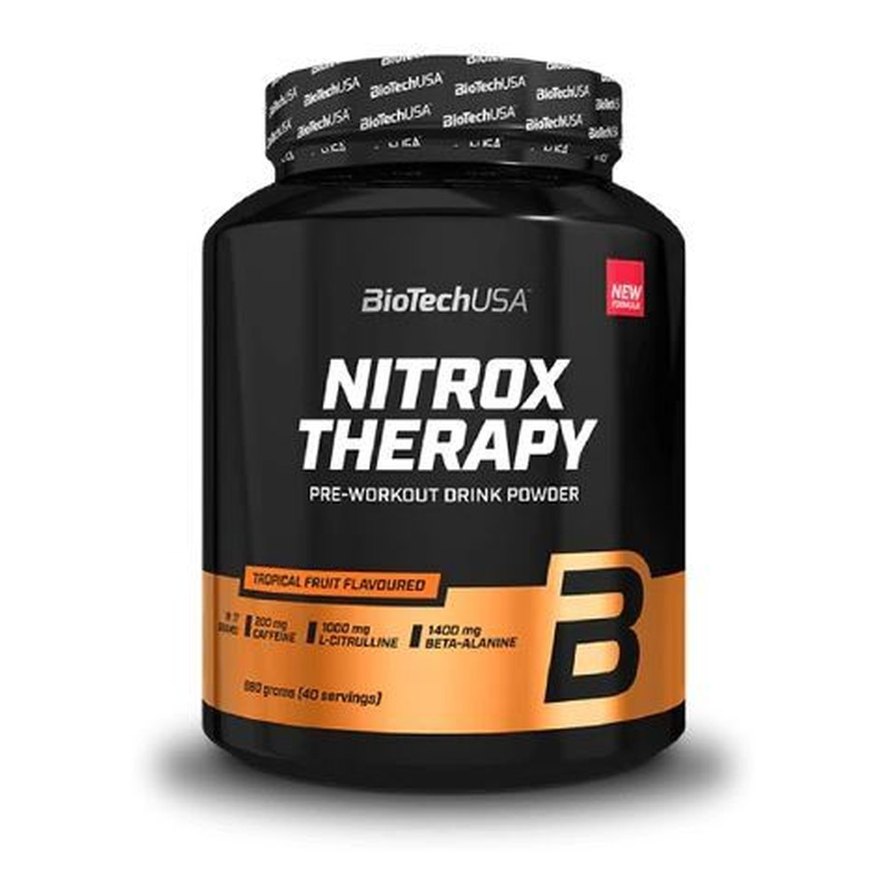 BioTechUSA Nitrox Therapy Pre-Workout Powder, Tropical Fruit 680g