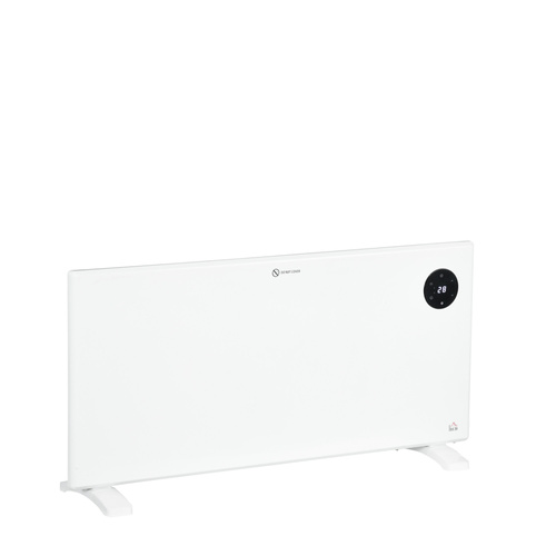 HOMCOM 2000W Electric Convector Heater, Freestanding or Wall Mounted, Space Heater with Adjustable Thermostat, Timer, White