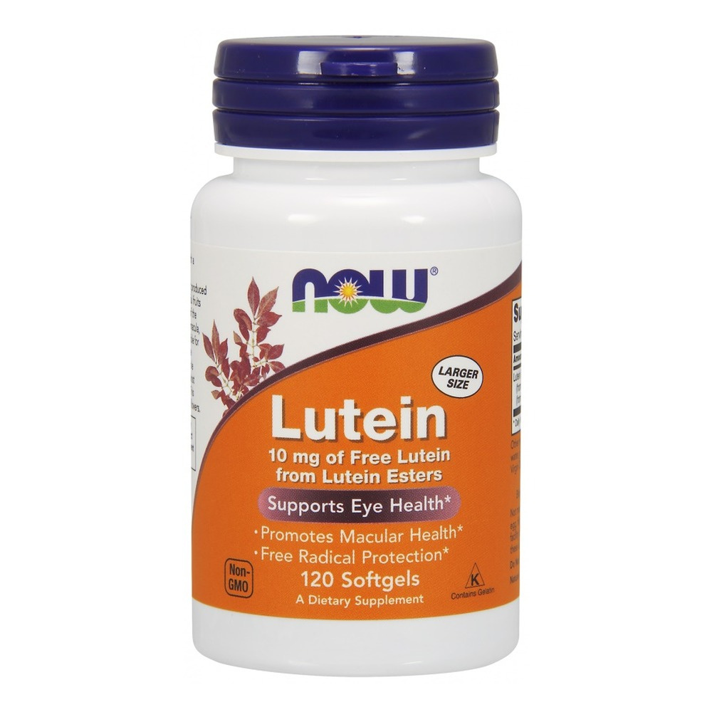 NOW Foods Lutein 10 mg Wsparcie Wzroku i Ochrona Siatkówki 120 Kapsułek