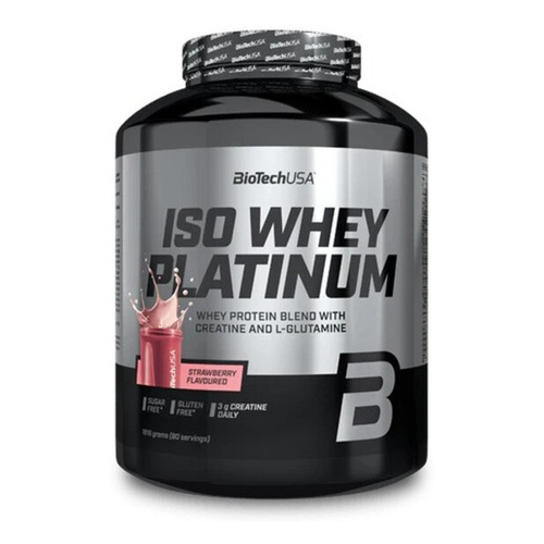 BioTechUSA Iso Whey Platinum Białko serwatkowe, Truskawka 1816g