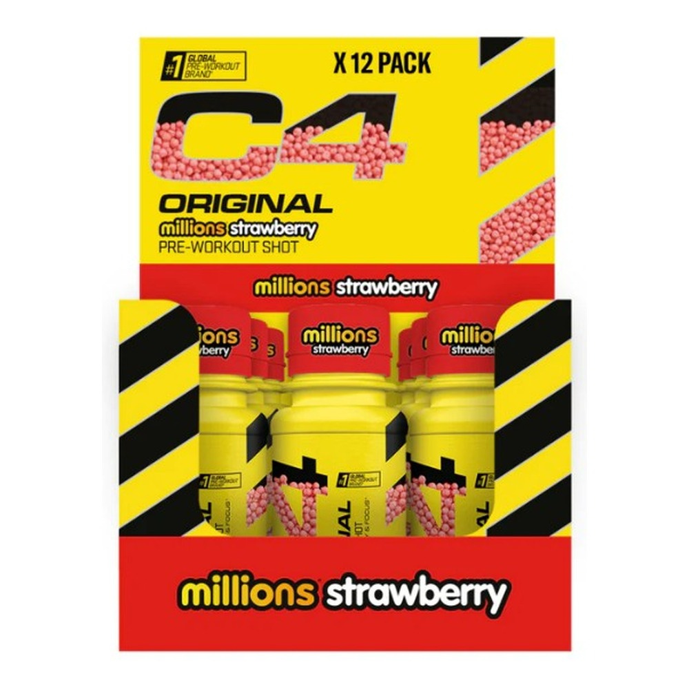 Cellucor C4 Original Pre-Workout Shot Millions Strawberry For Energy and Focus 12 x 60ml