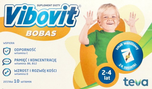 Vibovit Bobas Waniliowy dla Dzieci 2-4 Lat 30 Saszetek