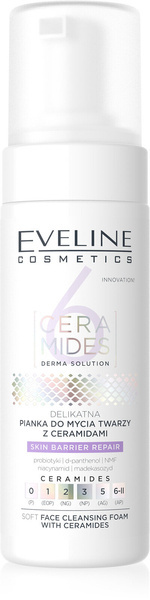 Eveline 6 Ceramides Delikatna Pianka do Mycia Twarzy z Ceramidami dla Skóry Suchej i Wrażliwej 150ml