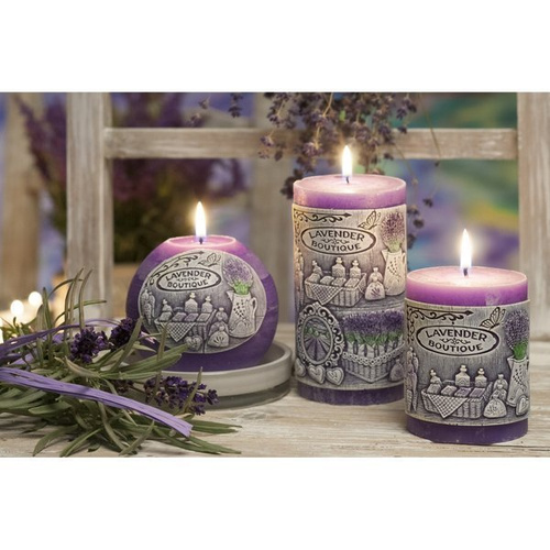 Bartek Candles ŚWIECZKA zapachowa Lavender Boutique słupek 7cm x 14cm 520g