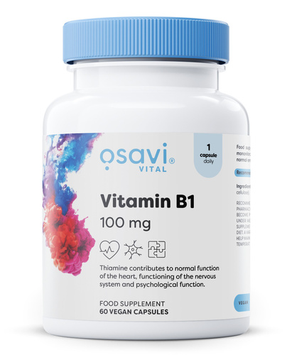 Osavi Witamina B1 100mg Na Wsparcie Układu Nerwowego i Metabolizmu Energetycznego 60 Kapsułek