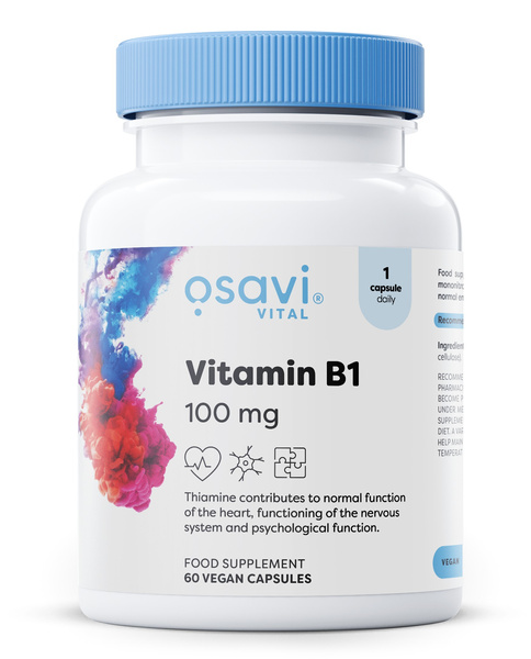 Osavi Witamina B1 100mg Na Wsparcie Układu Nerwowego i Metabolizmu Energetycznego 60 Kapsułek
