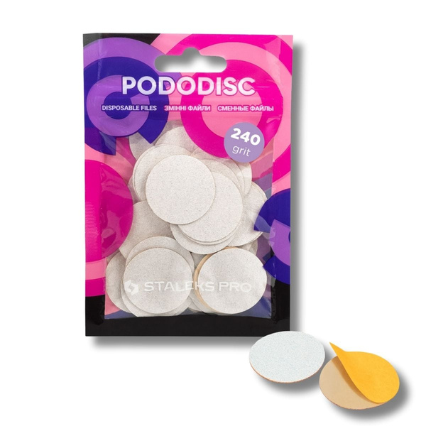 Staleks Pro Expert Disposable Pododisc Pedicure White Files Size L Grit 240 50pcs