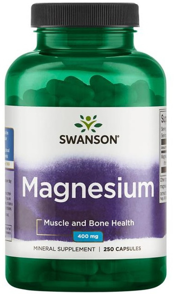 Swanson Magnesium 200mg Magnez 250 Kapsułek
