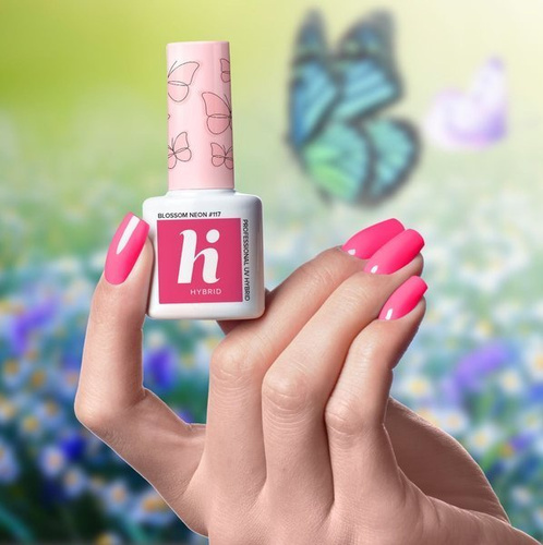 HI HYBRID Butterflies Lakier Hybrydowy Blossom Neon #117 , 5ml