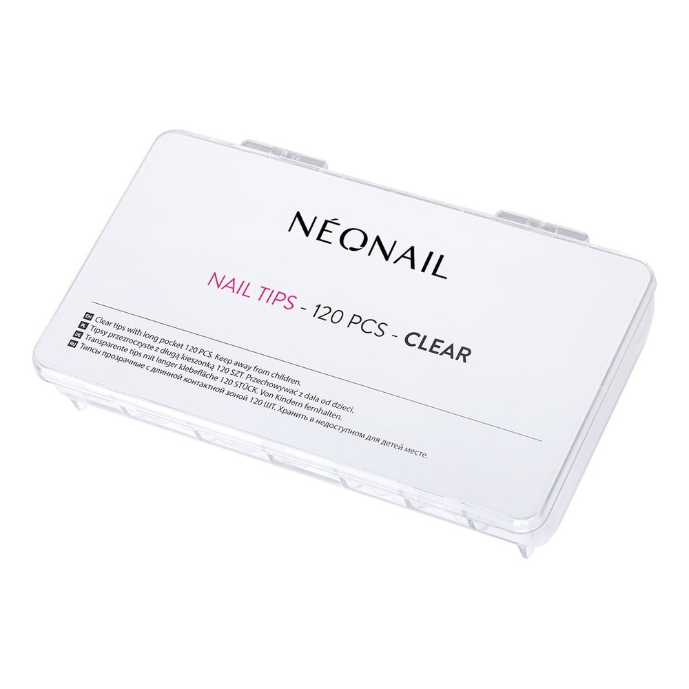 NeoNail Transparent Nail Tips with Long Pocket 120 Pieces