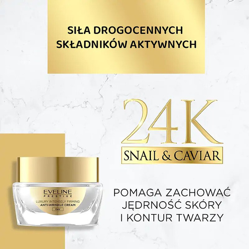Eveline Prestige 24K Snail & Caviar Luksusowy Intensywnie Ujędrniający Krem Przeciwzmarszczkowy na Dzień 50ml