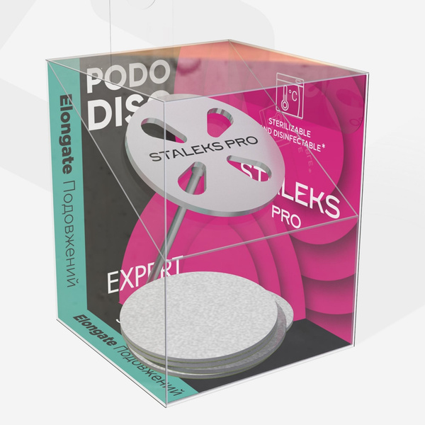 Staleks Pro Expert Pododisc Elongated Pedicure Disc With 5x Disposable Files 180 Grit Size L 25mm SET