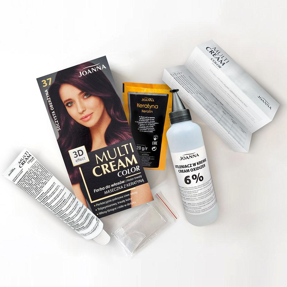 Joanna Multi Cream Color 3D Effect Farba do Włosów Nr 37 Soczysta Oberżyna 1 Sztuka