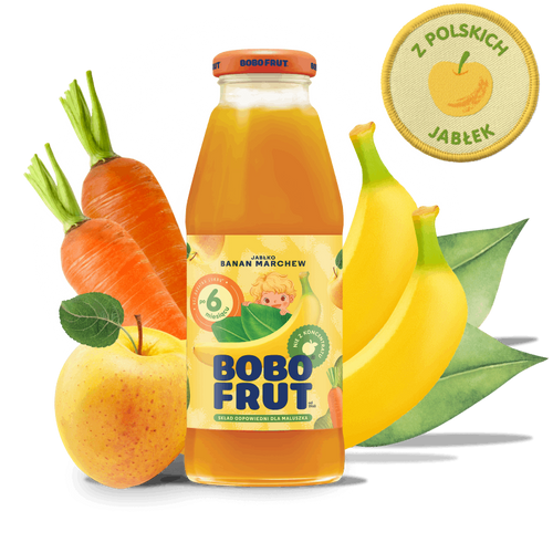 Bobo Frut Nektar Jabłko Banan Marchewka dla Niemowląt po 6. Miesiącu 300ml Best Before 31.05.26