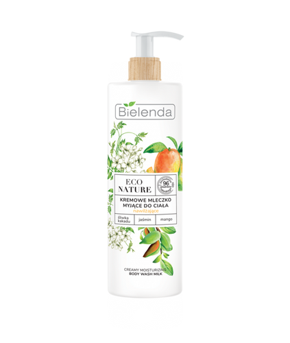 BIELENDA ECO NATURE - Śliwka kakadu + Jaśmin + Mango - Kremowe Mleczko myjące do ciała, nawilżające 400ml