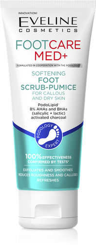 Eveline Foot Care Med+ Zmiękczający Peeling-Pumeks do Stóp na Zrogowaciały i Suchy Naskórek 100ml