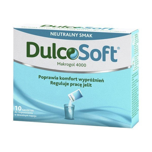 Data ważności 09.2021 DulcoSoft, proszek do sporządzania roztworu doustnego, 10 saszetek