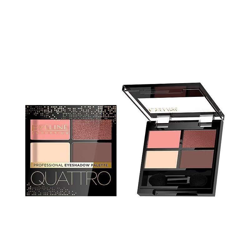 Eveline Quattro Professional Eyeshadow Palette Cienie do Powiek z Aplikatorem Nr 06 3.2g