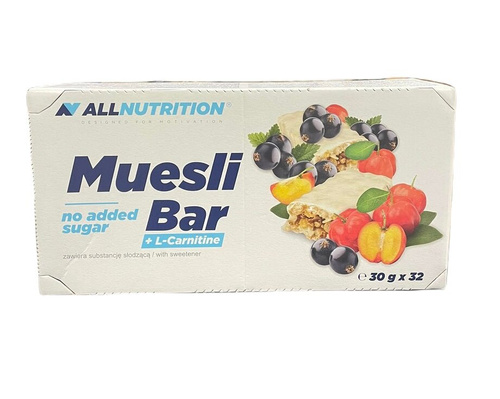 Allnutrition Muesli Bar + L-Carnitine Baton Musli Jogurt Czarna Porzeczka 30gx32