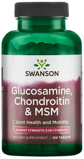 Swanson Glucosamine Chondroitin & MSM 750mg Wspiera Zdrowie Stawów 120 Tabletek