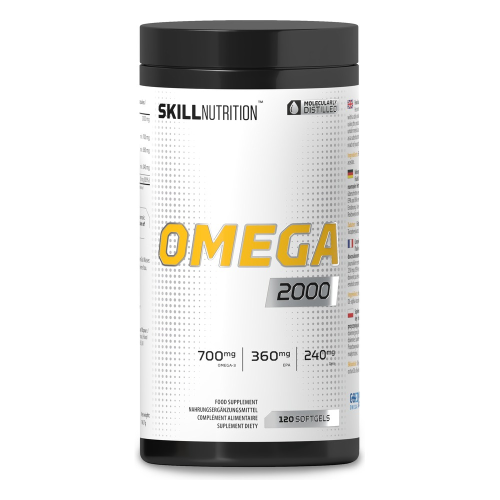 Skill Nutrition Omega 2000 Fish Oil Supplement with EPA & DHA for Heart, Brain and Vision Health 120 Softgels