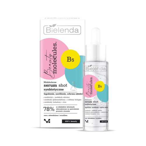 Bielenda Beauty Molecules Molekularne Synbiotyczne Serum Shot dla Skóry Odwodnionej i Wrażliwej 30ml Best Before 31.07.26