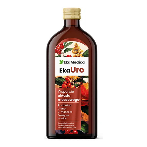 Ekamedica EkaUro Liquid Supplement with Cranberry, Pomegranate, D-Mannose & Herbal Extracts 500ml